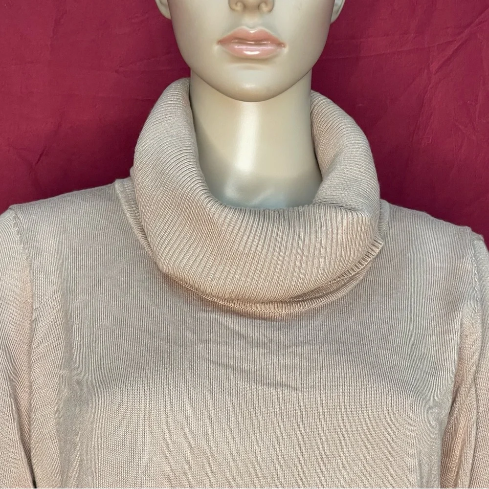 Melissa Paige Beige Cowl Neck Sweater Women’s Large